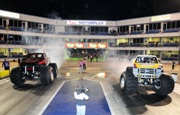 Wild Video: Monster Trucks Running an Eighth Mile Drag Race